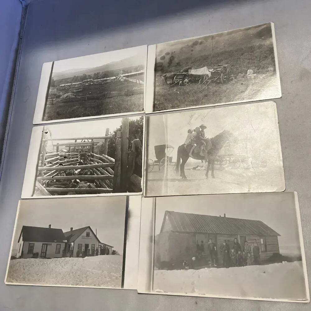 C1910 RPPC 6 Settlers Pioneers Farms Homesteads